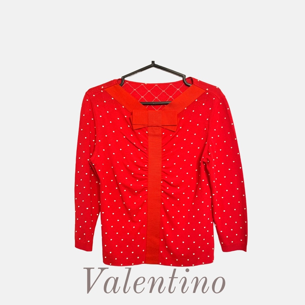 Valentino polka dot red &white Holiday top size S small